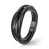 Armband Herren Leder schwarz geflochten uniqal